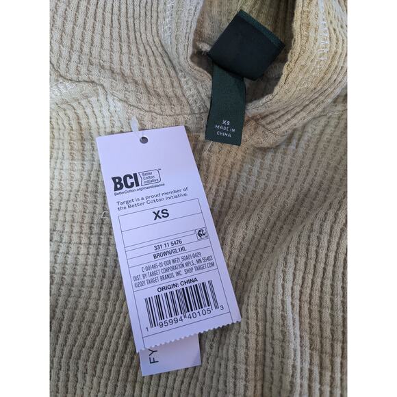 Wild Fable Cropped Hoodie Waffle Knit XS Brown TieDye Oversize Sweatshirt Casual - Picture 3 of 10